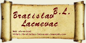 Bratislav Lačnevac vizit kartica